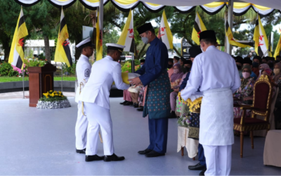 NATIONAL FLAG HOISTING CEREMONY TO MARK HIS MAJESTY THE SULTAN AND YANG DI-PERTUAN OF BRUNEI DARUSSALAM’s 76th BIRTHDAY CELEBRATION