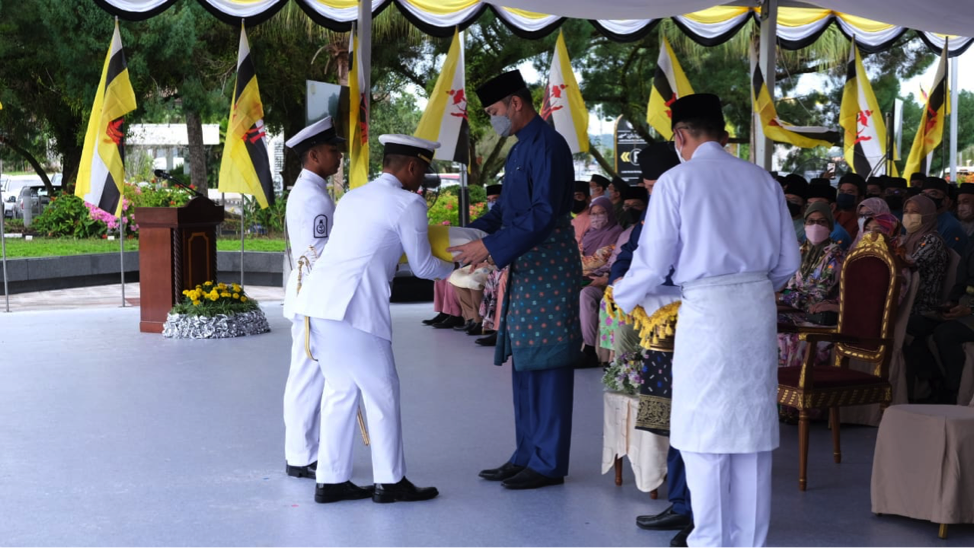 NATIONAL FLAG HOISTING CEREMONY TO MARK HIS MAJESTY THE SULTAN AND YANG DI-PERTUAN OF BRUNEI DARUSSALAM’s 76th BIRTHDAY CELEBRATION
