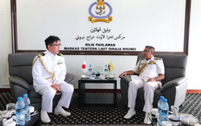 COMMANDER RBN RECEIVES COURTESY CALL FROM COMMANDER ISHIKAWA KIYOSHI, DEFENCE ATTACHÉ OF JAPAN TO MALAYSIA ACCREDITED TO BRUNEI DARUSSALAM