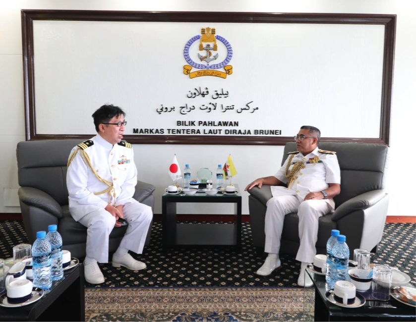 COMMANDER RBN RECEIVES COURTESY CALL FROM COMMANDER ISHIKAWA KIYOSHI, DEFENCE ATTACHÉ OF JAPAN TO MALAYSIA ACCREDITED TO BRUNEI DARUSSALAM
