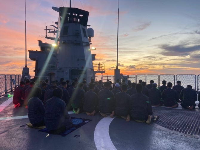 MAJLIS DOA KESYUKURAN AND DOA SELAMAT HELD ONBOARD KDB DARULEHSAN IN CONJUNCTION WITH DEPLOYMENT TO JAPAN.