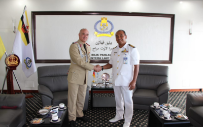 ACTING COMMANDER OF THE ROYAL BRUNEI NAVY RECEIVES AN INTRODUCTORY CALL FROM THE NON-RESIDENT DEFENCE ATTACHÉ OF THE FEDERAL REPUBLIC OF GERMANY TO BRUNEI DARUSSALAM