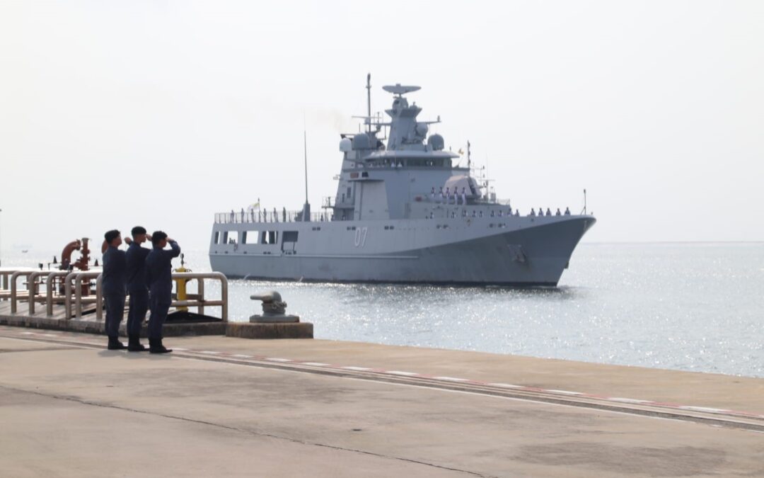 KDB DARULEHSAN SAFELY RETURNS TO MUARA NAVAL BASE AFTER PARTICIPATING IN ASEX-01N 2023