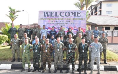 A ROYAL BRUNEI NAVY OFFICER PARTICIPATES IN THE ASEAN PEACEKEEPING STAFF EXERCISE 2