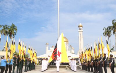 UPACARA MENAIKKAN BENDERA SEMPENA HARI KEPUTERAAN KDYMM PADUKA SERI BAGINDA SULTAN DAN YANG DI-PERTUAN NEGARA BRUNEI DARUSSALAM KE 79 TAHUN