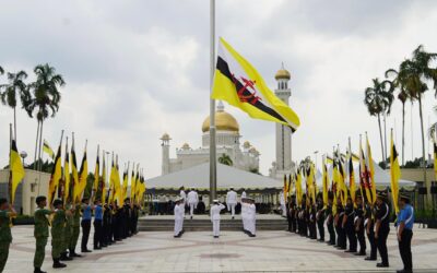 ROYAL BRUNEI NAVY HONOURS FLAG LOWERING CEREMONY IN CONJUNCTION WITH HIS MAJESTY’S 80TH BIRTHDAY CELEBRATION