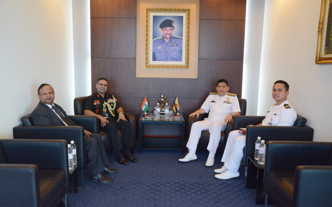RBN COMMANDER RECEIVES COURTESY CALL FROM DEFENCE ADVISER OF HIGH COMMISSION OF INDIA IN MALAYSIA ACCREDITED TO BRUNEI DARUSSALAM