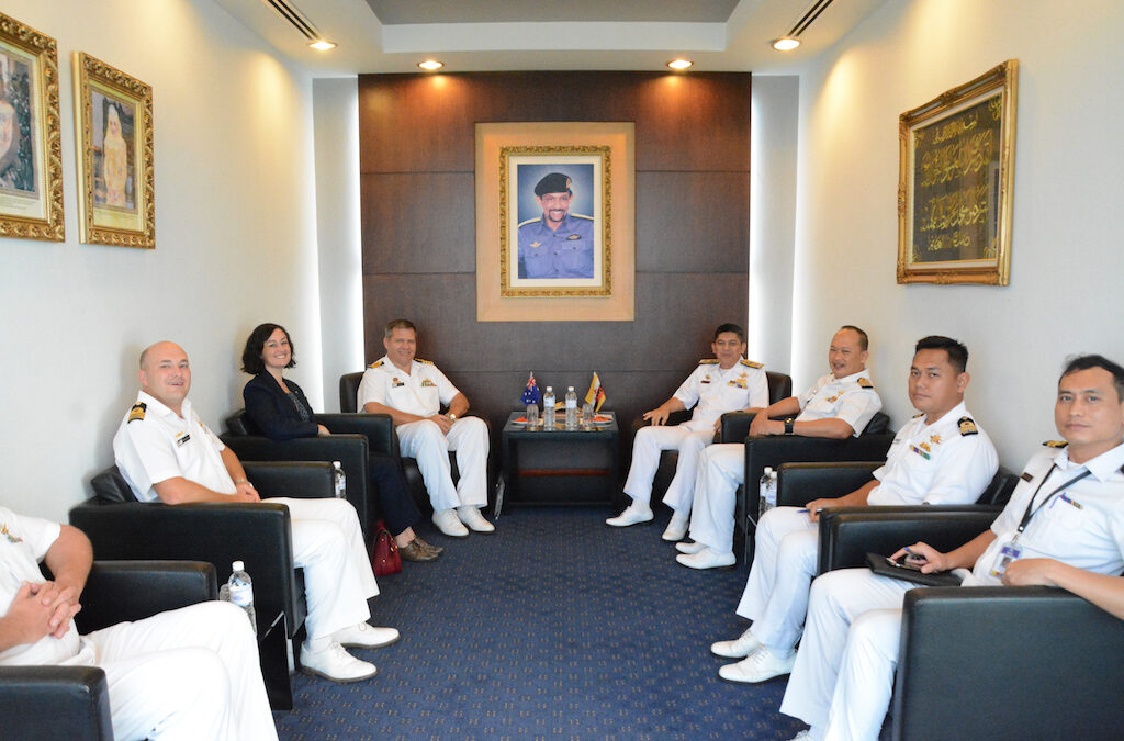 COMMANDER OF ROYAL BRUNEI NAVY RECEIVES COURTESY CALL FROM CAPTAIN PATROL BOATS, ROYAL AUSTRALIAN NAVY