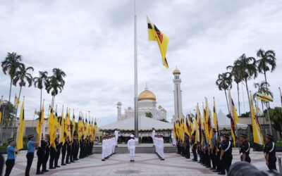NATIONAL FLAG HOISTING CEREMONY TO MARK HIS MAJESTY THE SULTAN AND YANG DI-PERTUAN OF BRUNEI DARUSSALAM 80th BIRTHDAY CELEBRATION